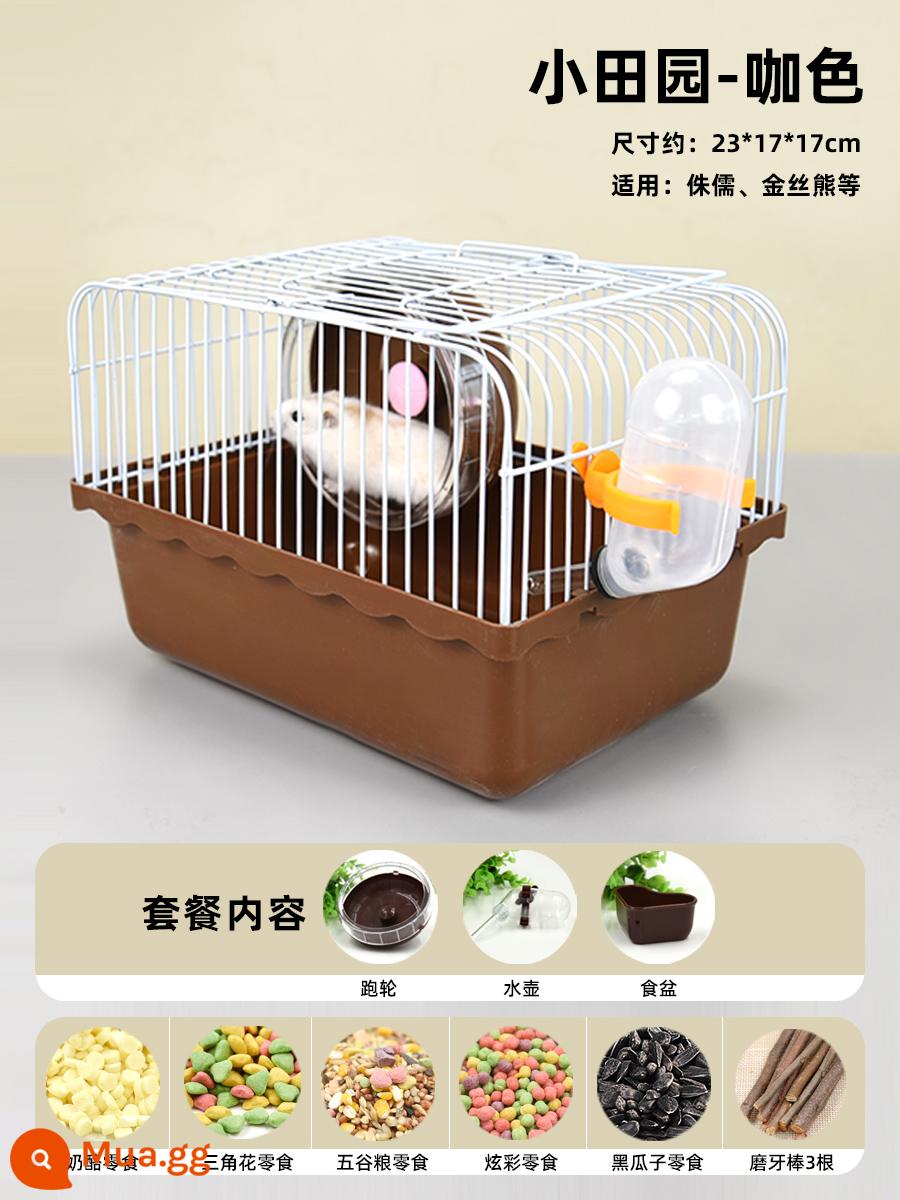 Lồng chuột hamster gấu vàng biệt thự siêu lớn sang trọng hamster nhỏ cung cấp gói hoàn chỉnh lồng lâu đài acrylic hai lớp - Gói quà cà phê Xiaotianyuan cho người mới