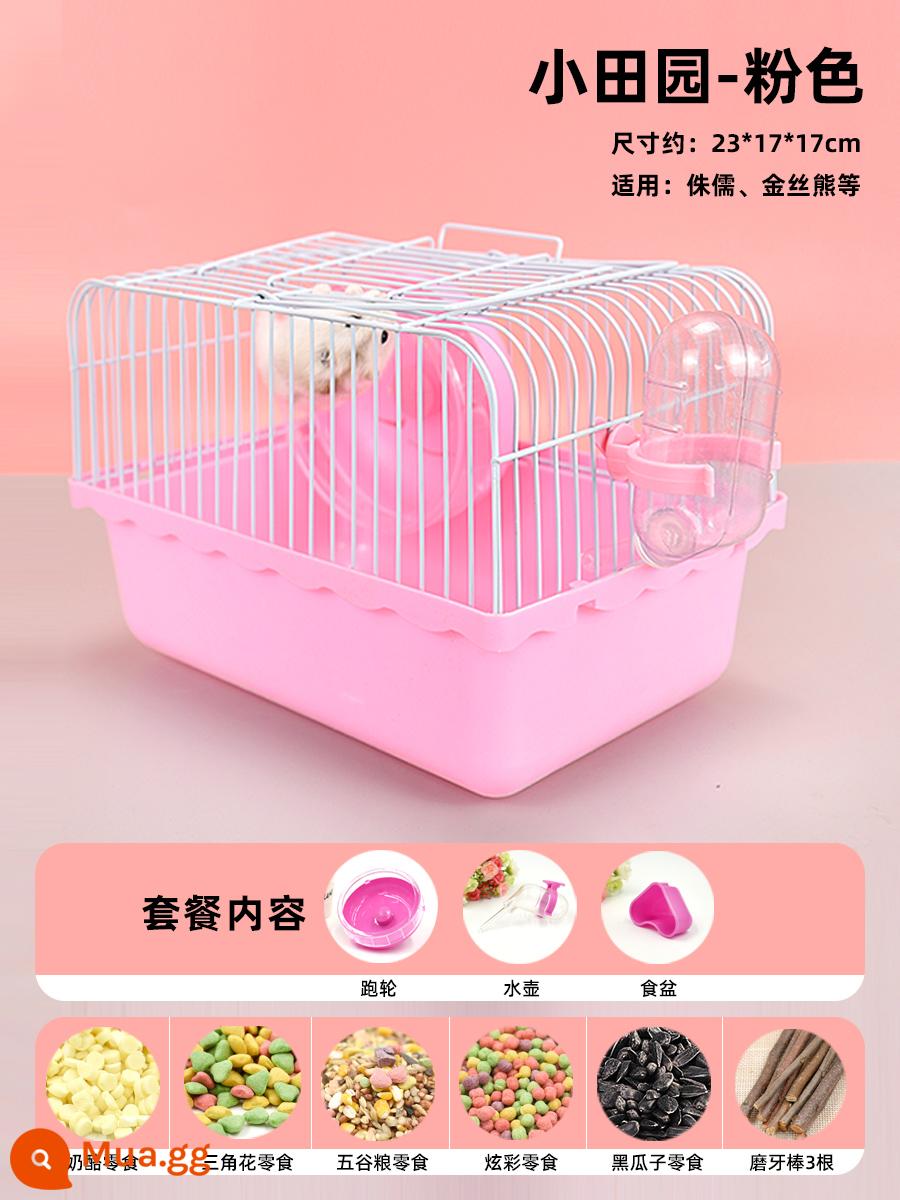 Lồng chuột hamster gấu vàng biệt thự siêu lớn sang trọng hamster nhỏ cung cấp gói hoàn chỉnh lồng lâu đài acrylic hai lớp - Gói quà hồng Xiaotianyuan dành cho người mới