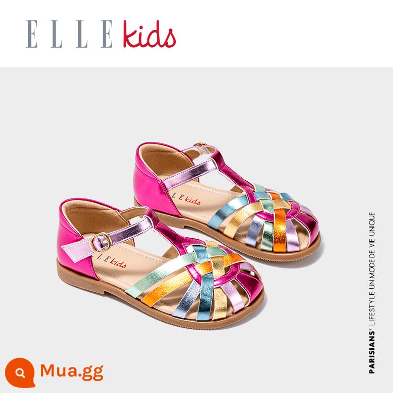 Giày trẻ em ELLEkids Xăng đan bé gái Bao Đầu mùa hè mới lớn giày thể thao trẻ em giày công chúa thời trang giày trẻ em - Màu tím