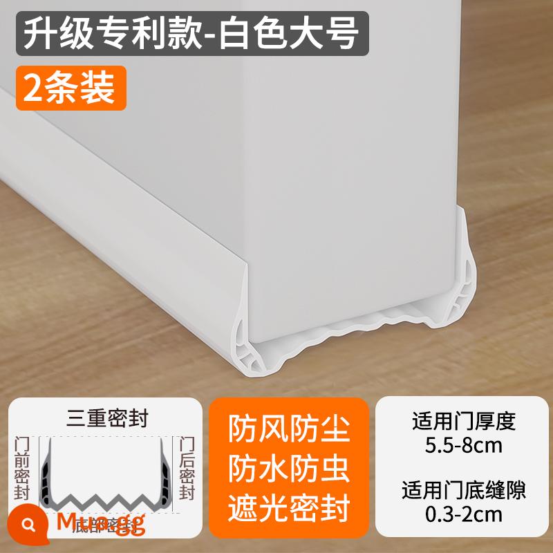 Đường may cửa dải đệm cửa đáy dải cửa phòng dải cách âm cửa đáy kính chắn gió nhãn dán cửa dải khoảng cách tạo tác chống gió và chống bụi - 2 miếng lớn màu trắng [áp dụng cho chiều rộng cửa 5,5-8cm] niêm phong ba lần được cấp bằng sáng chế