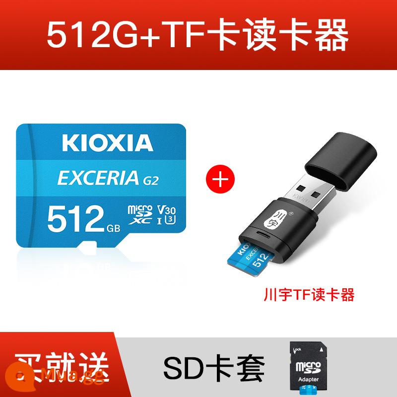 Kaixia thẻ nhớ tf 512g tốc độ cao máy bay không người lái màn hình phẳng chụp ảnh giám sát ống kính chuyển đổi thẻ nhớ micro sd - [U3/V30] Đầu đọc/ngăn thẻ TF 512G+2.0