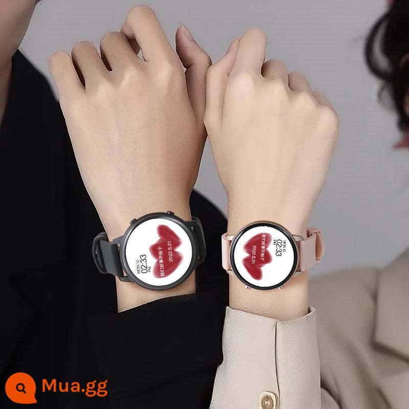 Đồng hồ thông minh cặp đôi hộp quà tặng dành cho nữ Bluetooth gọi thể thao đa chức năng Ngày lễ tình nhân Trung Quốc Quà tặng cho bạn gái và bạn trai - Hồng + đen [một cặp, vui lòng lưu ý nếu bạn cần các màu khác]