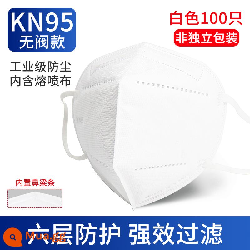 kn95 mặt nạ bảo vệ van thở 3d ba chiều chống sương mù bụi công nghiệp nghiền than hoạt tính lạnh và ấm - 6 lớp không có van [không đóng gói riêng lẻ] 100 miếng màu trắng - 20 miếng/gói