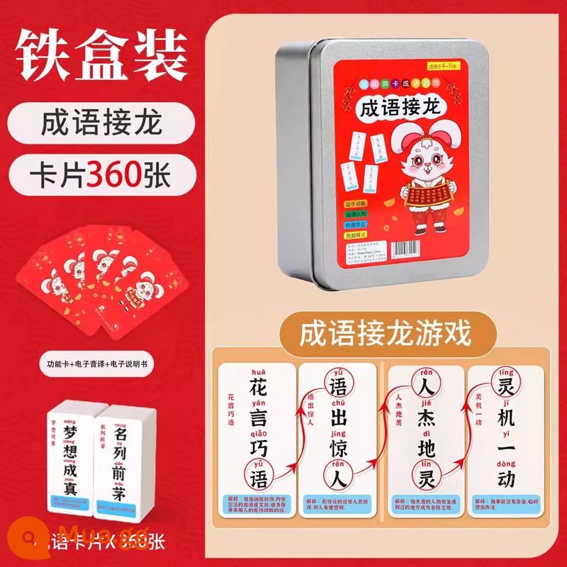 Trẻ Em Thành Ngữ Solitaire Poker Thẻ Học Sinh Tiểu Học Kiến Thức Năng Lượng Thẻ Biết Chữ Từ Thẻ Vui Nhộn Đồ Chơi Giáo Dục - Hộp sắt dày [Idiom Solitaire 360 ​​​​ảnh]