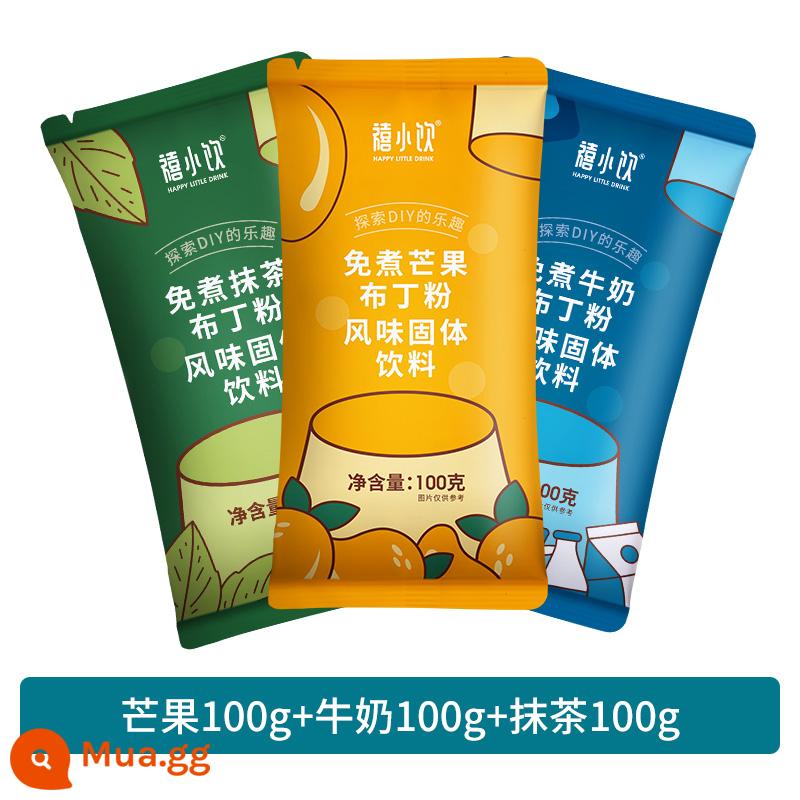 Jubilee Uống Nấu Ăn Miễn Phí Bột Bánh Pudding 100G Bột Thạch Tự Chế Bánh Pudding Trứng Xoài Đôi Da Sữa Hộ Gia Đình Thương Mại Bán Buôn - [Không nấu ăn] Xoài + sữa + matcha