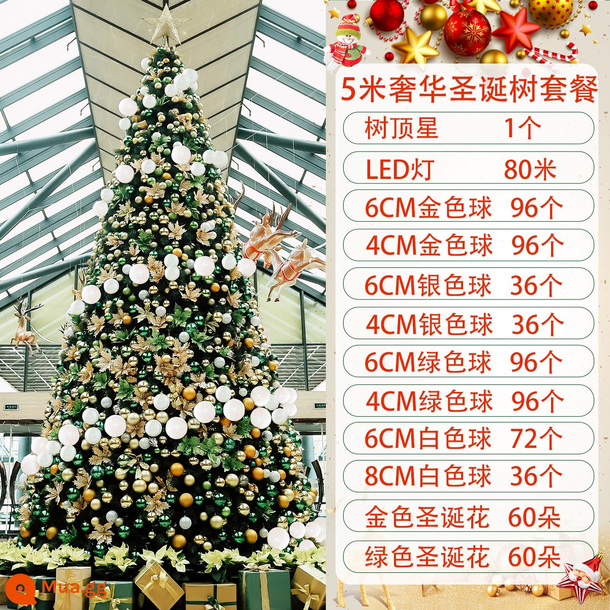 Cây thông Noel lớn ngoài trời trung tâm mua sắm Cây thông Noel hình vuông 3/4/5/6 mét Cây thông Noel 8m Cây thông Noel có đèn trang trí - Gói ánh trăng trắng dài 5 mét bao gồm cây thông Noel