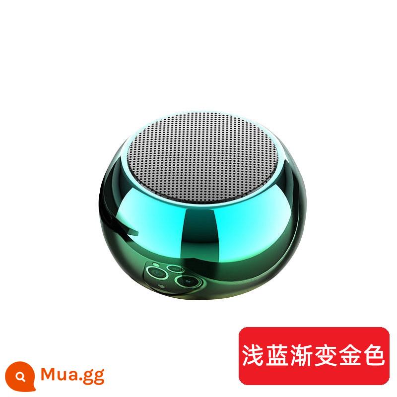 Bluetooth không dây mini thép pháo loa siêu trầm quá khổ âm lượng lớn loa nhỏ di động bằng kim loại nhỏ - Mạ điện hàng đầu [vàng xanh nhạt] loa siêu trầm kép - âm lượng lớn không gây tiếng ồn