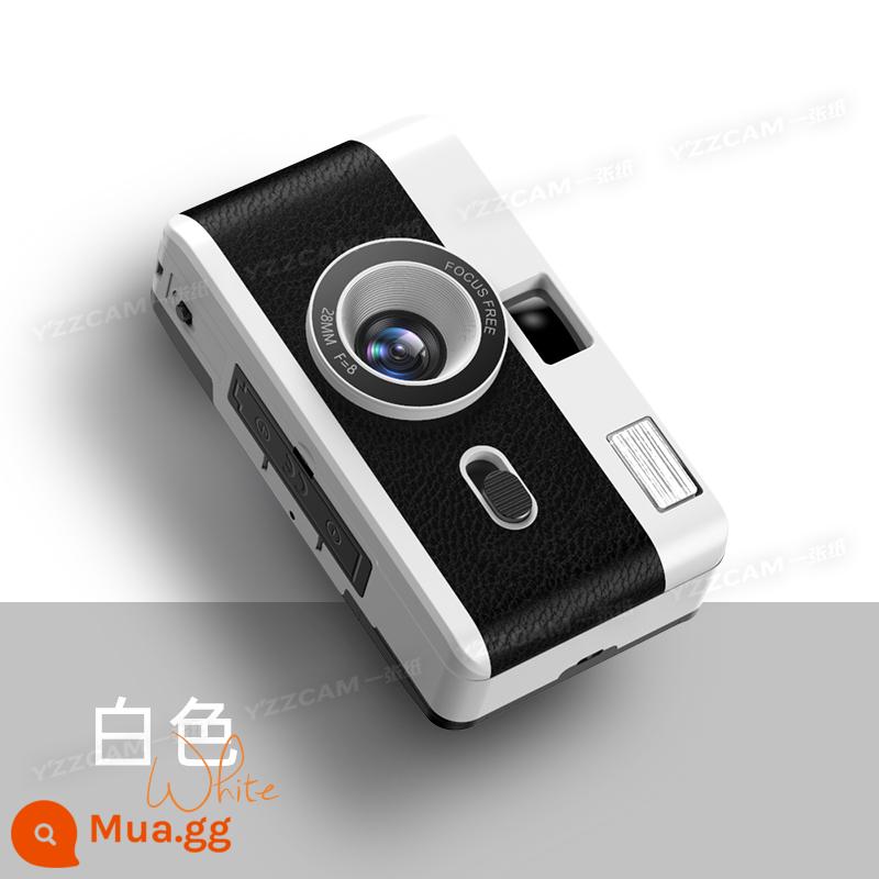 Camera retro camera quay phim với đèn flash có thể chụp ảnh chụp ảnh sáng tạo lễ hội ngày lễ hội sinh viên - Trắng