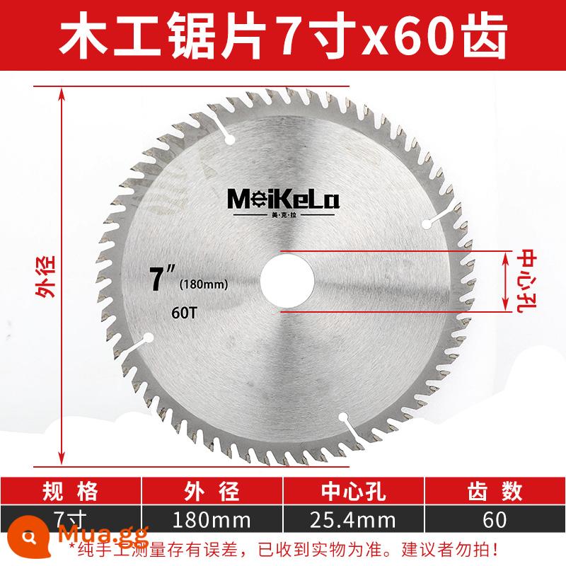 Lưỡi cưa hợp kim mới máy mài góc lưỡi cắt Máy cắt 4 inch Máy mài 5 inch gỗ máy mài góc đặc biệt lưỡi dao - [Cấp độ trang trí]7X60T