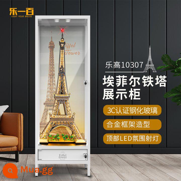 LYB thích hợp cho Lego 10307 Paris Tháp Eiffel hộp trưng bày acrylic trong suốt đèn LED DIY - Tủ trưng bày màu trắng nền tháp sắt