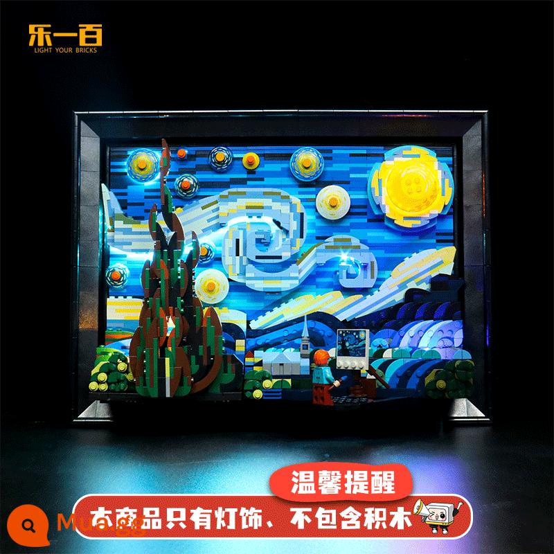 LYB Le 100 phù hợp với Lego 21333 Van Gogh Star Moon Night Building Blocks Toy Model HD Hộp trưng bày chống bụi - [Đèn cổ điển] Chỉ đèn, không bao gồm khối xây dựng và hộp trưng bày