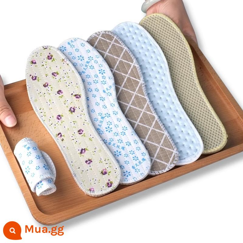 Thảm lót giày bằng vải cotton ngàn lớp có thể cắt được, thấm hút ẩm cho nữ Xuân Thu, khử mùi thấm mồ hôi thoáng khí, có thể giặt được - [3 Đôi] Khử Mùi + Thấm Hút Mồ Hôi + Thoáng Khí