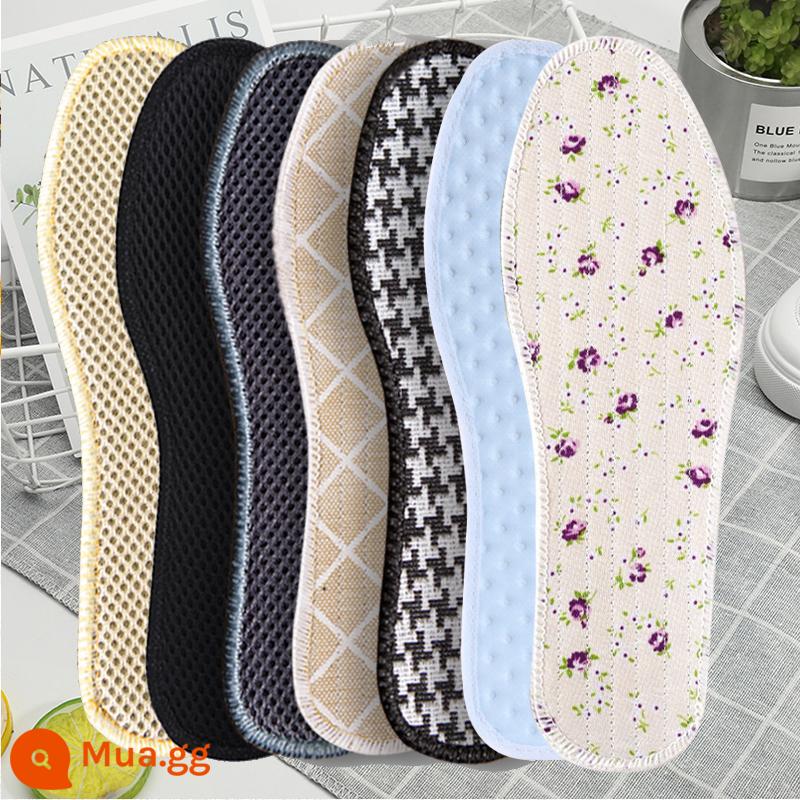 Thảm lót giày bằng vải cotton ngàn lớp có thể cắt được, thấm hút ẩm cho nữ Xuân Thu, khử mùi thấm mồ hôi thoáng khí, có thể giặt được - [1 đôi] Khử mùi + Thấm mồ hôi + Thoáng khí