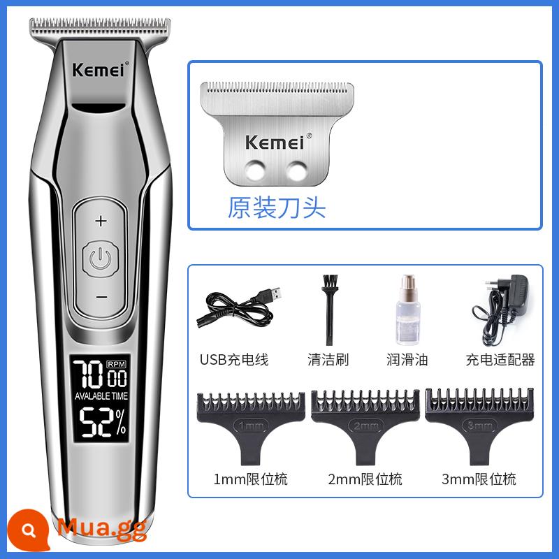 Khắc điện đẩy clipper máy làm tóc cạo đầu hiện vật salon tóc đặc biệt tự cạo dao cạo notch nhỏ clipper dầu đầu clipper - Gói 2 (bản chính thức - 1 lưỡi dao chính hãng)