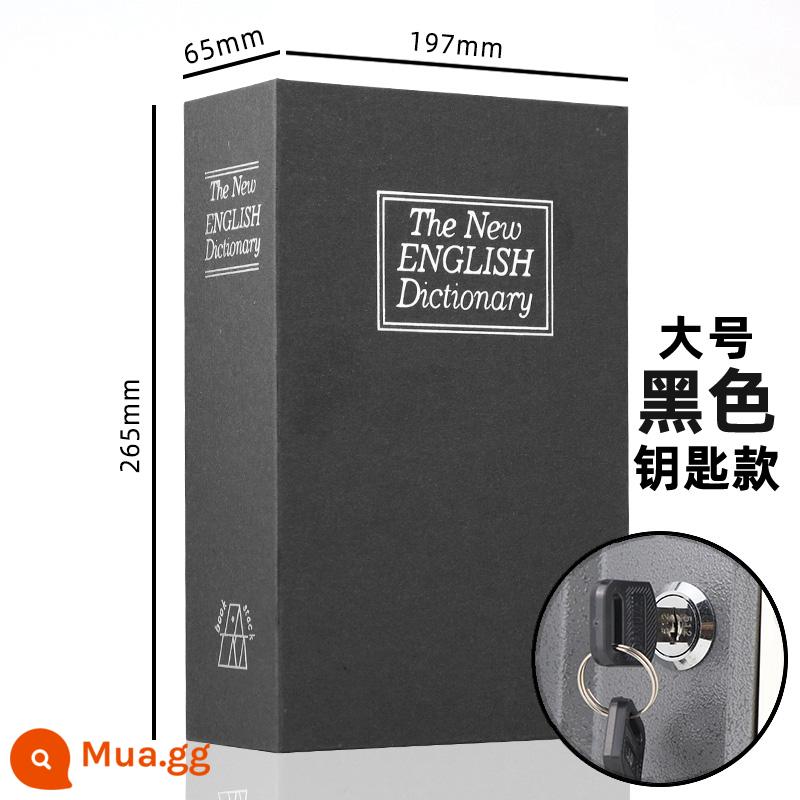 Sách mật khẩu an toàn hộp có khóa khóa nhỏ tủ tiết kiệm nhỏ heo đất trẻ em người lớn lưu trữ bảo quản - Màu đen lớn★Key Style★Tấm thép dày được nâng cấp