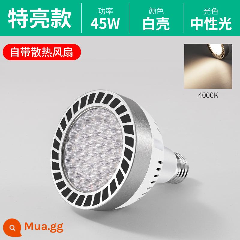 Đèn Led Theo Dõi Bóng Đèn Pha Par30 Đèn Đơn Cửa Hàng Quần Áo Siêu Thị Tươi Đèn Siêu Sáng Tiết Kiệm Năng Lượng Vít E27 Nguồn Sáng - Vỏ màu trắng ★ có quạt làm mát [45W Ouxin bầu trời đầy sao sáng] ánh sáng trung tính