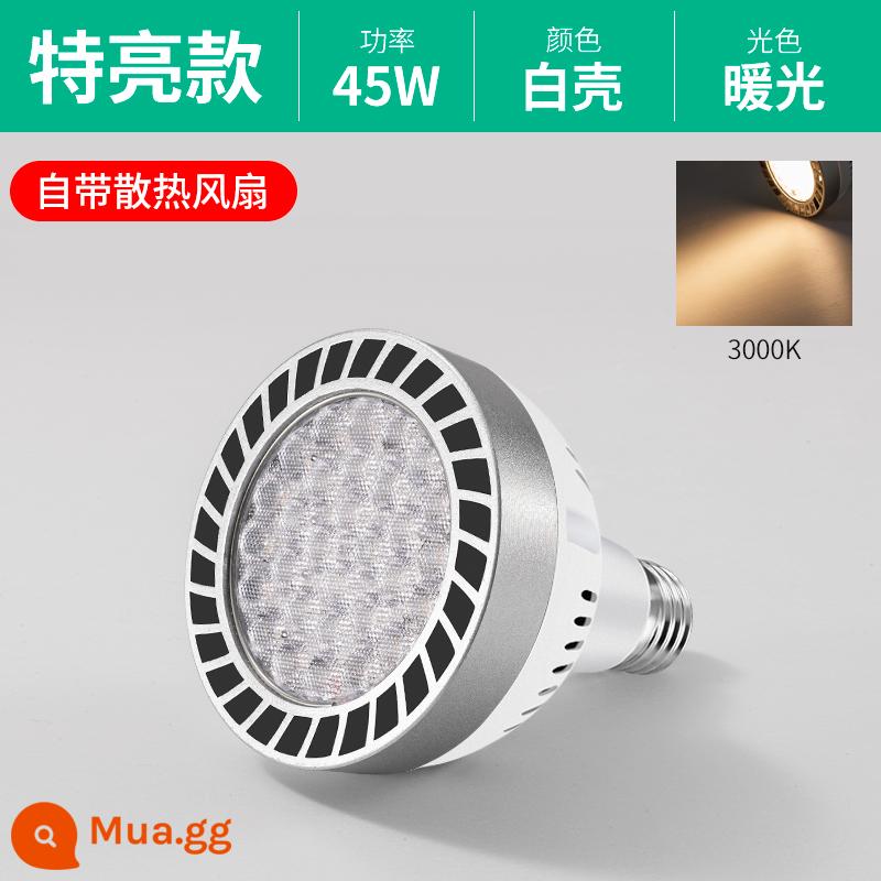 Đèn Led Theo Dõi Bóng Đèn Pha Par30 Đèn Đơn Cửa Hàng Quần Áo Siêu Thị Tươi Đèn Siêu Sáng Tiết Kiệm Năng Lượng Vít E27 Nguồn Sáng - Vỏ màu trắng★có quạt làm mát [45W Ouxin Extra Bright Stars] ánh sáng ấm áp