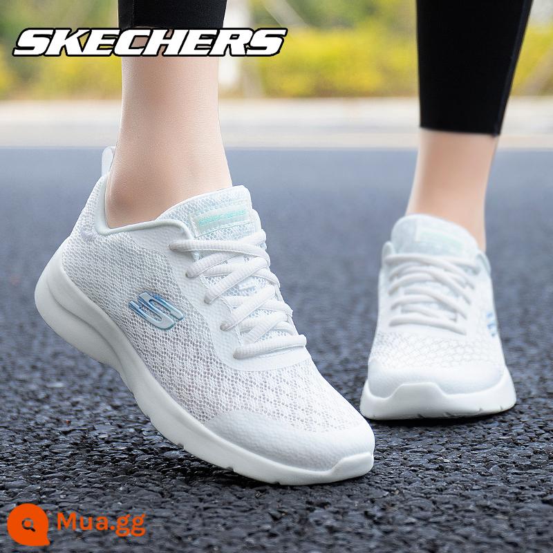 Skechers SKECHERS giày nữ giày thể thao chính thức flagship store trang web chính thức mùa đông chính hãng lưới thoáng khí giày chạy bộ nữ - Trắng149542