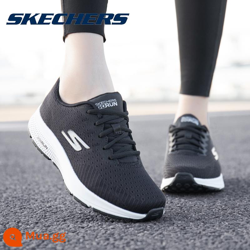 Skechers SKECHERS giày nữ giày thể thao chính thức flagship store trang web chính thức mùa đông chính hãng lưới thoáng khí giày chạy bộ nữ - đen/trắng128286