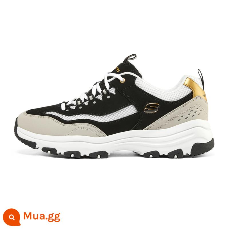 Skechers SKECHERS giày nữ gấu trúc giày trắng chính thức soái hạm Store mùa đông đích thực bố giày giày thể thao nữ - [Lưới nam] Vàng đen 8790138