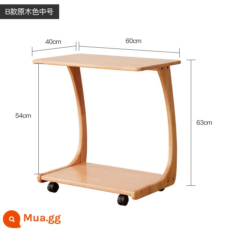 Gỗ Sofa Bên Bàn Tủ Di Động Bàn Có Bánh Xe Mini Bàn Phòng Khách Căn Hộ Nhỏ Nhà Góc Vuông Bàn Cà Phê - Loại B màu gỗ kích thước trung bình