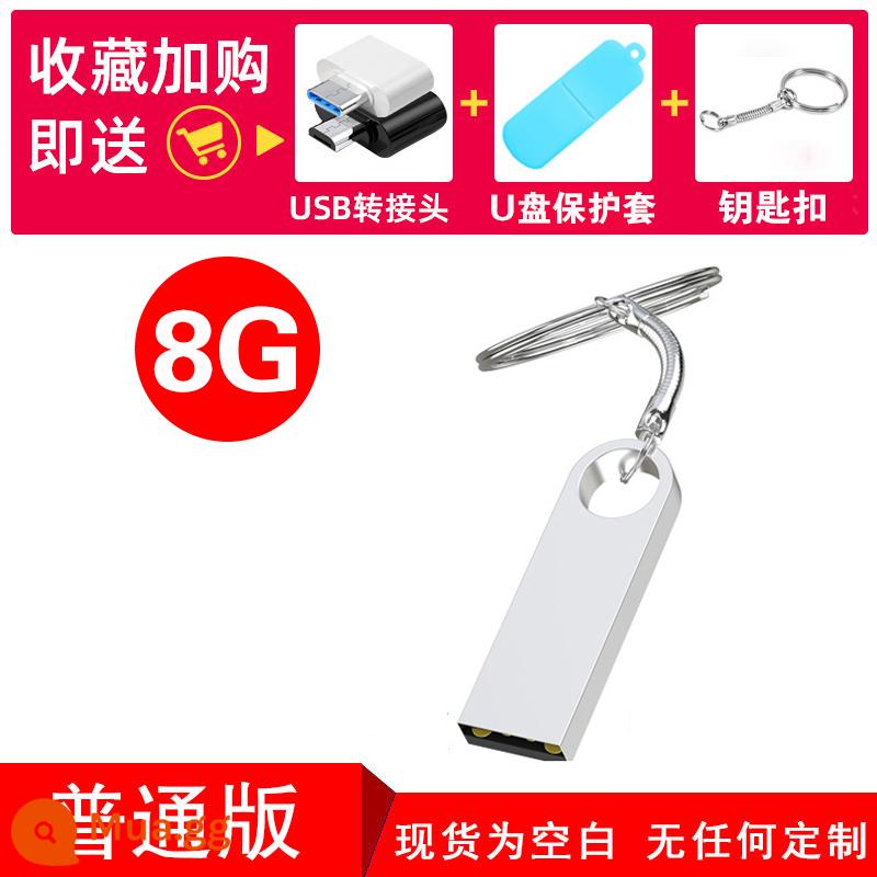 Khắc miễn phí quà tặng tùy chỉnh ổ đĩa flash 128g tùy chỉnh 64G điện thoại di động máy tính kép 32g công ty in logo ổ đĩa flash USB - 8G bạc (tặng kèm adapter Type-c và Micro + nắp che bụi)