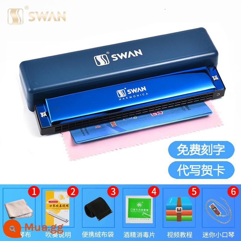 Thương hiệu Swan 24 Kong Recharge C Điều chỉnh Trẻ em Học sinh Khai báo Sách tựa Sở Notebook Nhi sáng - Màu xanh + Trọn bộ quà tặng + Video hướng dẫn