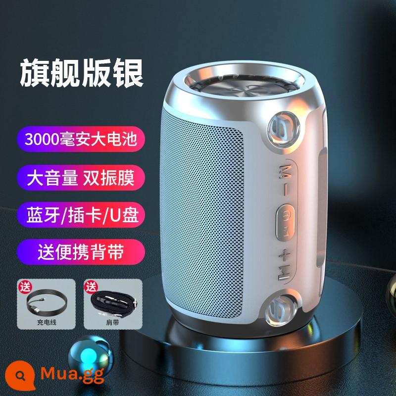 [Âm lượng lớn] Loa Bluetooth không dây Mini Âm thanh nhỏ tại nhà Loa siêu trầm vòm 3D Thẻ di động chất lượng cao Ổ đĩa U Radio ngoài trời Thông minh mới Áp dụng cho Huawei Xiaomi - Phiên bản hàng đầu Bạc [Bluetooth 5.0 mới + Thời lượng pin siêu lớn + Âm thanh nổi cực lớn]