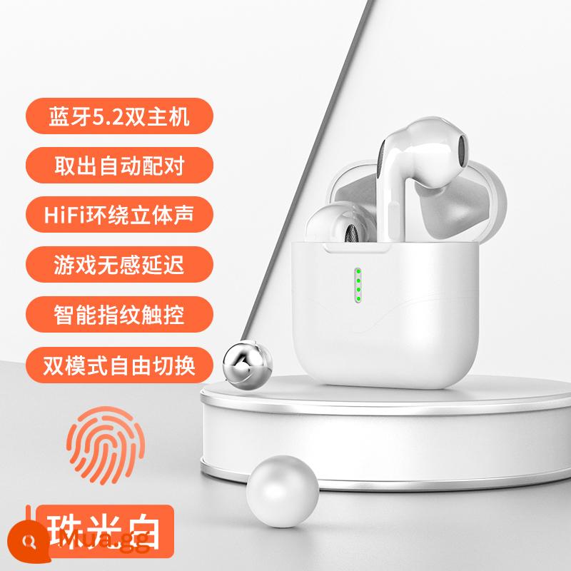 Tai nghe bluetooth true wireless 2022 mới dành cho nam và nữ chất lượng âm thanh bán trong tai hai tai chất lượng cao siêu thoải mái - Màu trắng ngọc trai [độ trễ không có trò chơi + âm thanh vòm HiFi + kết nối tức thì sau khi mở nắp]