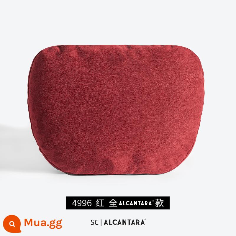 SC | Alcantara Mercedes-Maybach BMW Tesla Gối Ô Tô Bảo Vệ Cổ Trong Ô Tô - 4996 RUBY RED, buộc ngang, đơn (tất cả Alcantara)