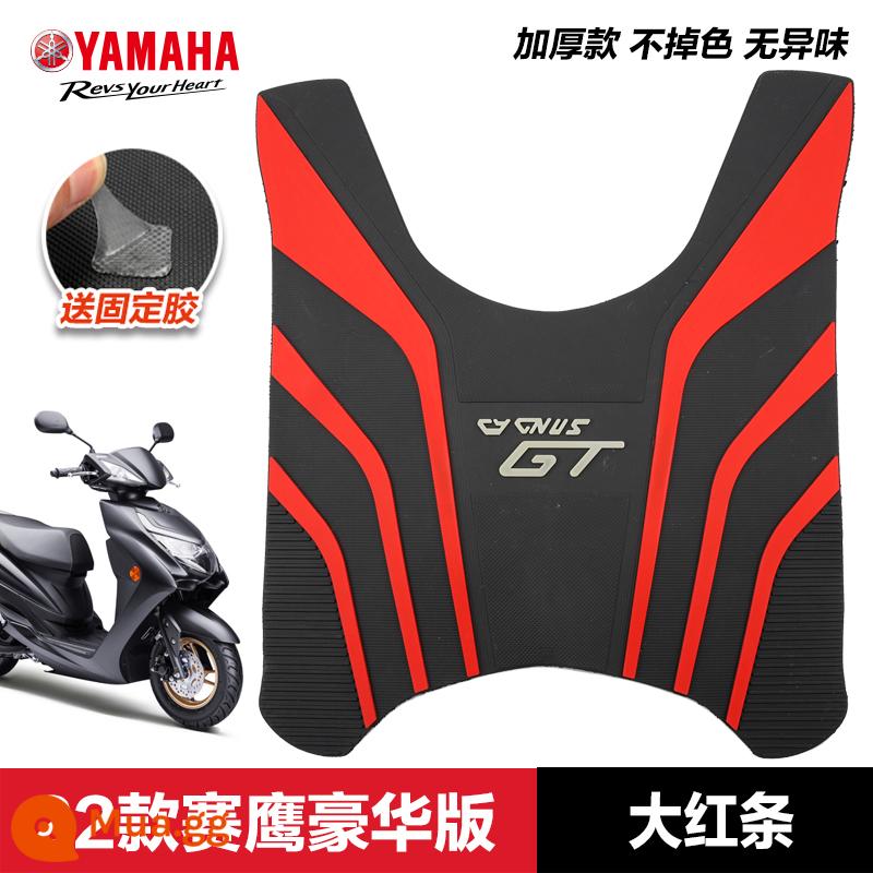 Yamaha Saiying GT Fuxi Patrol Eagle Asahi Eagle Fuying Qiaoge i125 miếng đệm chân sửa đổi phụ kiện miếng đệm chân xe tay ga - 22 con diều hâu đua mới - dải màu đỏ lớn