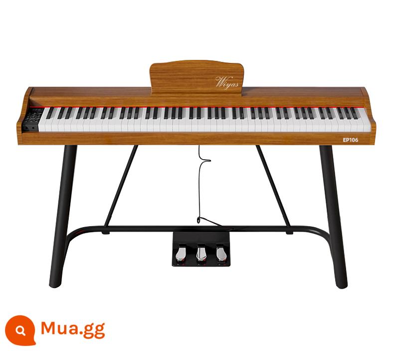 Đàn piano điện tử Wiyas EP106 88 phím búa nặng di động tại nhà cho người mới bắt đầu Đàn piano điện tử kỹ thuật số chuyên nghiệp - Phím trọng lực dành cho người mới bắt đầu - màu gỗ thô + khung chữ U