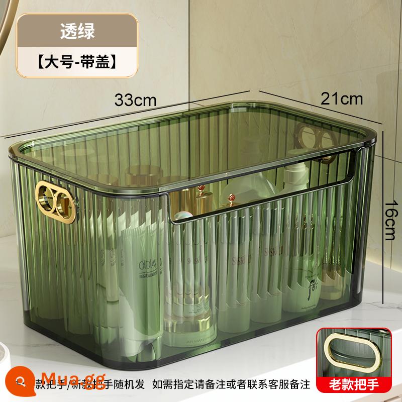 Hộp lưu trữ mỹ phẩm để bàn Tianshu Bàn trang điểm acrylic Mặt nạ Sản phẩm chăm sóc da Bàn cà phê linh tinh Giỏ đựng đồ ăn nhẹ - Màu xanh lá cây trong suốt cỡ lớn [phủ]