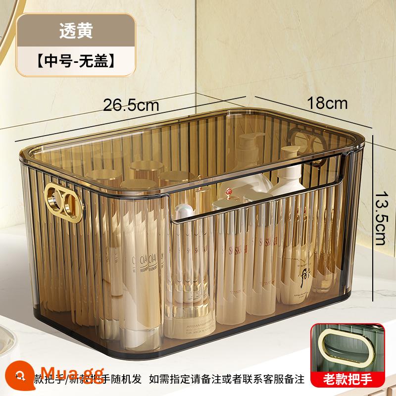 Hộp lưu trữ mỹ phẩm để bàn Tianshu Bàn trang điểm acrylic Mặt nạ Sản phẩm chăm sóc da Bàn cà phê linh tinh Giỏ đựng đồ ăn nhẹ - Môi trường màu vàng mờ [không có nắp]