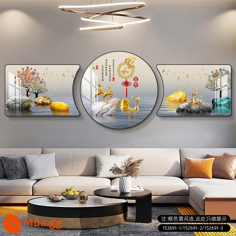 Sofa Nền Tranh Treo Tường Có Nghĩa Là Tốt Hiện Đại Đơn Giản Nhẹ Sang Trọng Triptych Mới Cao Cấp Khí Quyển Phòng Khách Tranh Trang Trí - hươu vàng hạnh phúc