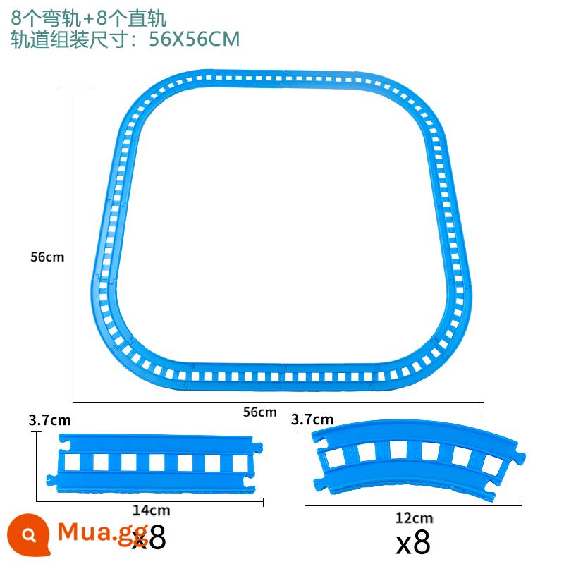 Đồ chơi xe lửa Mas đồ chơi đường ray điện hợp kim hút từ tính cho bé trai và bé gái 2-6 tuổi trẻ em Quà Tặng 3 - Đường hình bầu dục, chỉ 8 vòng và 8 đường thẳng