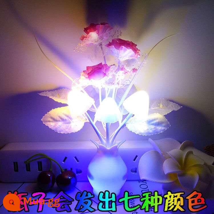 Điều khiển ánh sáng LED cảm ứng tự động sáng tạo bảo vệ mắt đèn ngủ hình nấm cắm tiết kiệm năng lượng đầu giường cho bé bú ngủ giấc ngủ - Lilac (điều khiển ánh sáng) mua một tặng một