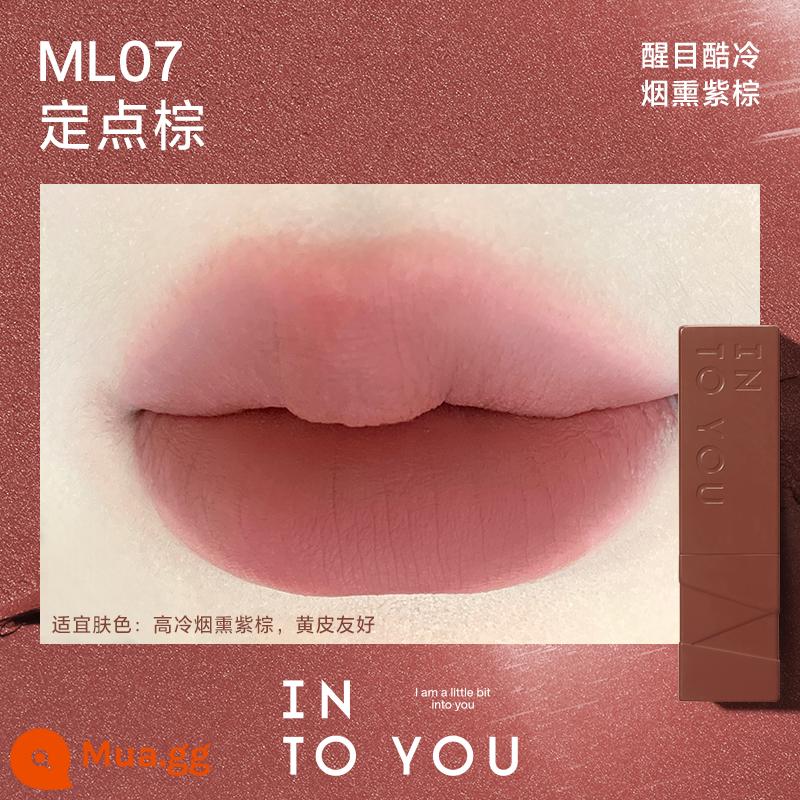 [Sản phẩm mới đột phá] Son môi INTO YOU Matte Lip Matte Velvet White Màu hồng lâu trôi dành cho nữ Sản phẩm chính hãng - Điểm cố định ML07 màu nâu