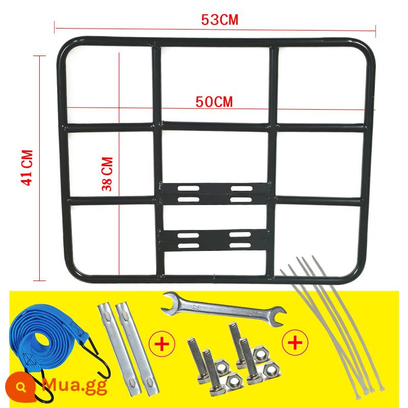 Xe điện kệ phía sau giá đỡ kệ hộp giao hàng đuôi cố định giá đỡ đa năng khung xe máy sửa đổi kệ - Model phẳng [đường kính trong 50*38] + dây đeo ống dày 16mm