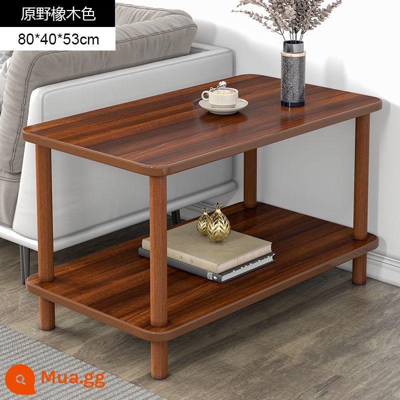 Sofa phòng khách tủ phụ đầu giường nhà bàn vuông mini căn hộ nhỏ bảng phụ cho thuê nhà bàn cà phê nhỏ đơn giản - [Hai Lớp Nâng Cấp] Màu Sồi Hoang Dã 80*40*53cm