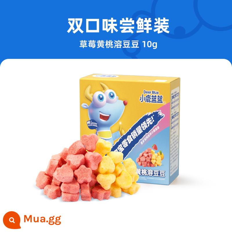 [Xiaolulanlan_Yogurt Melted Beans] Bánh hấp Probiotic cho bé 6 tháng tuổi không chất phụ gia - Giá đỗ đào vàng dâu tươi 10g