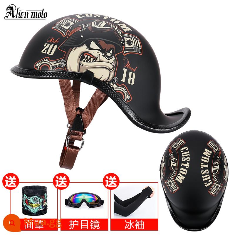 Alienmoto Retro Mũ Muỗng Mũ Bảo Hiểm Harley Alice Nửa Xe Điện Hoàng Tử Đầu Máy Nam Nữ Mũ Mùa Hè - Trận Akiyama (không được chứng nhận 3C)