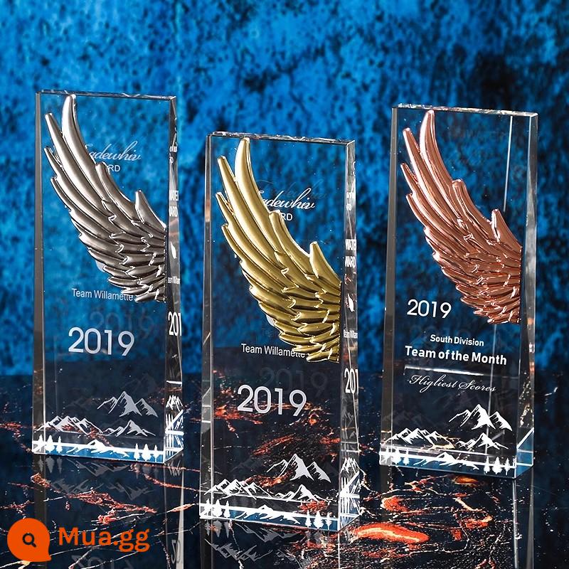 Crystal Trophy Gold, Bạc và Đồng giải thưởng Tùy chỉnh Khắc Sáng tạo Creative Cạnh tranh nhân viên xuất sắc - 20.cm (vàng, bạc và đồng tùy chọn)