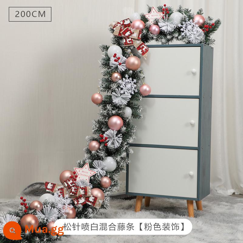 Đồ trang trí Giáng sinh cho ngôi nhà Cây thông Noel dạ quang mây cây nhỏ để bàn trang trí 50CM vòng hoa trang trí cửa sổ - 2m thông kim phun mây trắng [trang trí màu hồng]