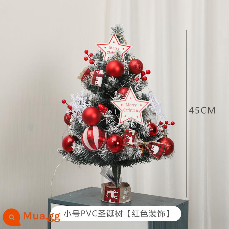 Đồ trang trí Giáng sinh cho ngôi nhà Cây thông Noel dạ quang mây cây nhỏ để bàn trang trí 50CM vòng hoa trang trí cửa sổ - Cây thông Noel 45cm [trang trí màu đỏ]