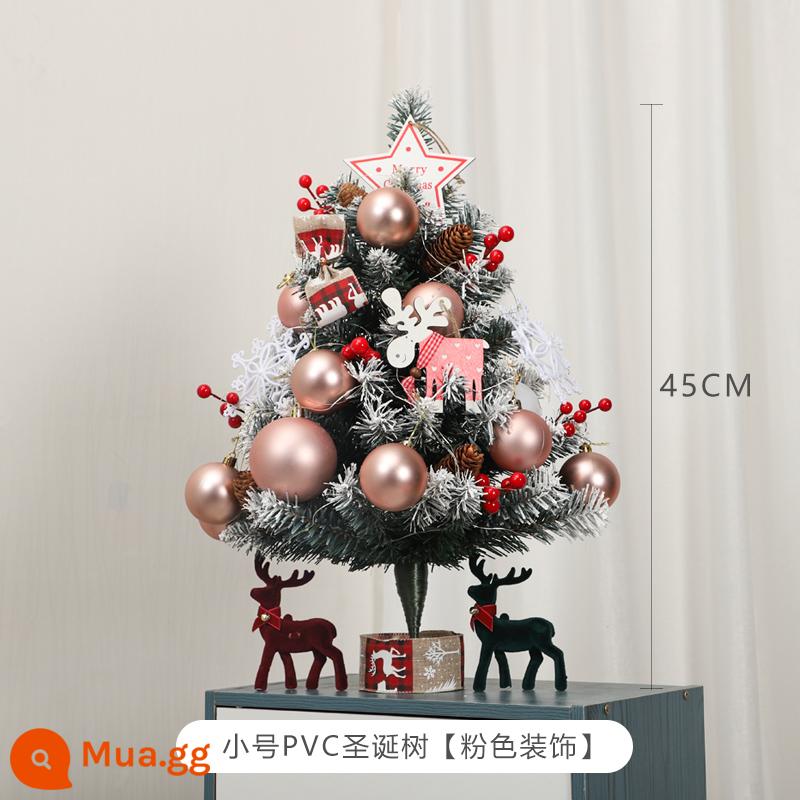 Đồ trang trí Giáng sinh cho ngôi nhà Cây thông Noel dạ quang mây cây nhỏ để bàn trang trí 50CM vòng hoa trang trí cửa sổ - Cây thông Noel 45cm [trang trí màu hồng]