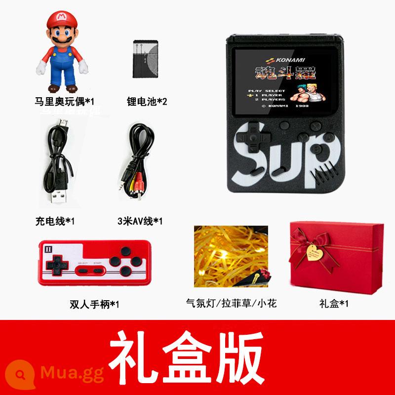 Mới Sup Palm bao gồm máy chơi trò chơi cổ đại thời thơ ấu - [Phiên bản hộp quà game 400] Đôi đen [bảo hành 2 năm] 2 pin + 3 mét cáp