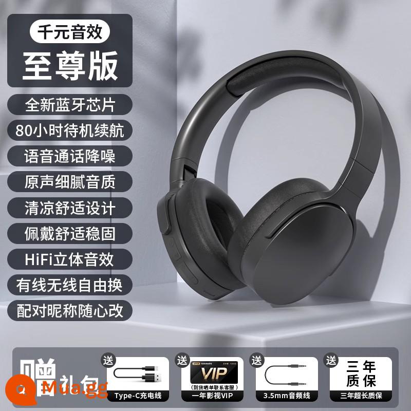 Tai nghe Bluetooth gắn đầu mới 2024, thể thao không dây, thích hợp cho micro giảm tiếng ồn Huawei, game thể thao điện tử, thời lượng pin dài - Màu đen - [Phiên bản cực đoan] ❤Chất lượng âm thanh nổi HiFI❤Thời lượng pin 80 giờ