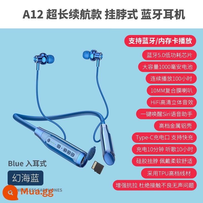 Thích hợp cho tai nghe bluetooth không dây OPPO Reno6/5/4se/3pro chính hãng R15/17 phổ thông Findx3/ace2 thể thao cao cấp A72/93/32/52/91 - Magic Sea Blue - In-ear [Chất lượng âm thanh độ trung thực cao HiFi + phát Bluetooth + phát lại thẻ nhớ + chống nước IPX7 + pin 1000mA]