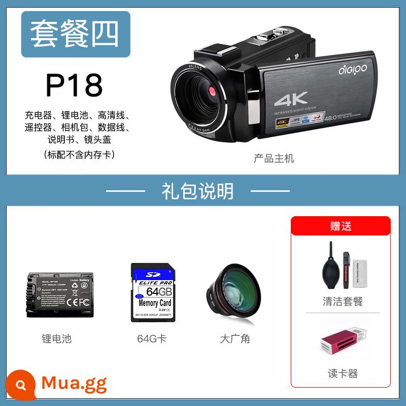 Camera kỹ thuật số Depu P18 Chụp đêm hồng ngoại vlog ghi âm cuộc họp tại nhà camera đào tạo giám sát kỹ thuật - Gói 4